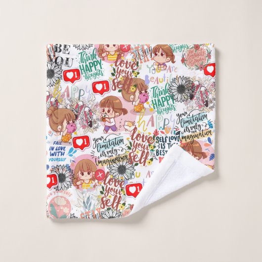 Cute Motivational – Positive Quote Kawaii  Washandje (Wasdoekje)