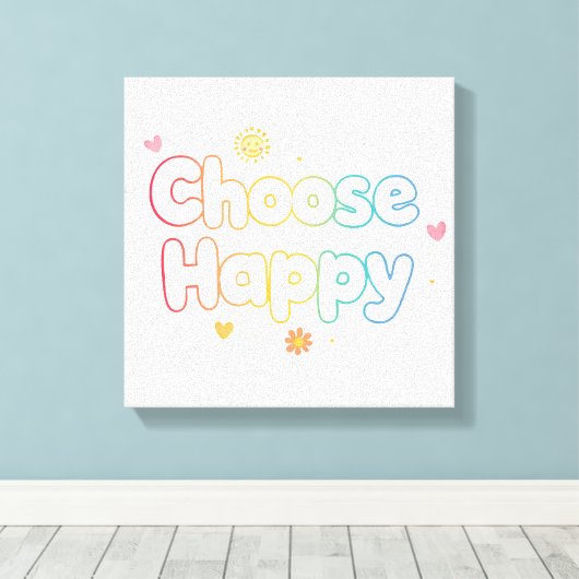Cute Motivational Typography with Sparkles Canvas Afdruk (Insitu (Houten vloer))