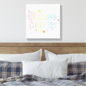 Cute Motivational Typography with Sparkles Canvas Afdruk (Insitu (Slaapkamer))