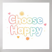 Cute Motivational Typography with Sparkles Poster (Voorkant)