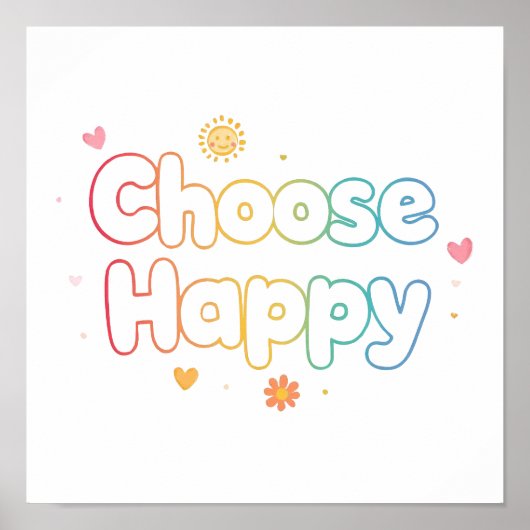 Cute Motivational Typography with Sparkles Poster (Voorkant)