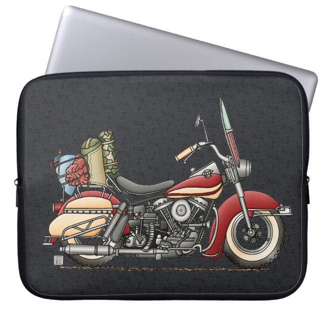 Cute Motorcycle Laptop Sleeve (Voorkant)