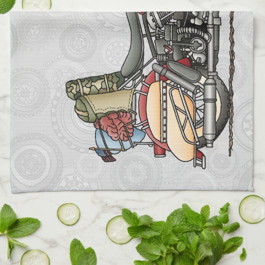 Cute Motorcycle Theedoek (Gevouwen)