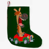 Cute Motoring Cartoon Horse kerststop Kleine Kerstsok (Voorkant)