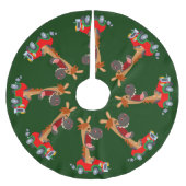 Cute Motorised Cartoon Horse Tree Skirt Kerstboom Rok (Voorkant)