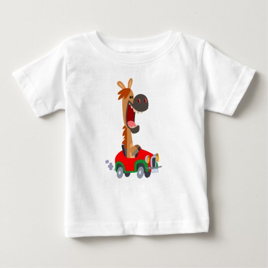 Cute Motorized Cartoon Horse Baby T-Shirt (Voorkant)