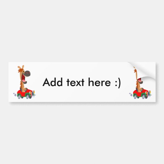 Cute Motorized Cartoon Horse Bumpersticker (Voorkant)