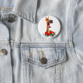 Cute Motorized Cartoon Horse Button Badge (In situ)