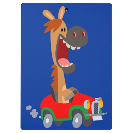 Cute Motorized Cartoon Horse Clipboard Klembord (Achterkant)