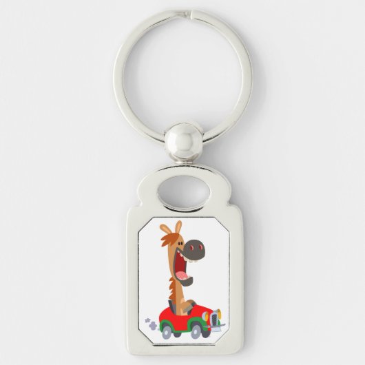 Cute Motorized Cartoon Horse Metal Sleutelhanger (Voorkant)