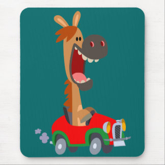 Cute Motorized Cartoon Horse Mousepad Muismat