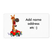 Cute Motorized Cartoon Horse Shipping Label (Voorkant)