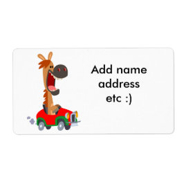 Cute Motorized Cartoon Horse Shipping Label