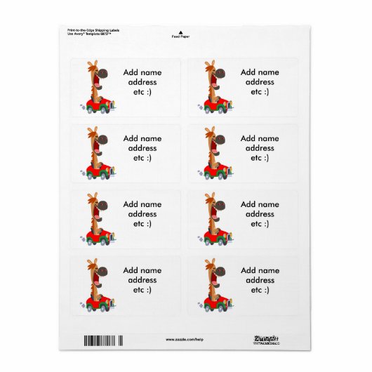 Cute Motorized Cartoon Horse Shipping Label (Full Sheet)