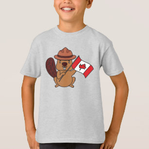 Cute Mountie-bever Canadese kinderent-shirt T-shirt