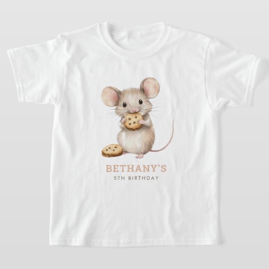 Cute Mouse and Cookies 5th Birthday Party T-shirt (Laagn)