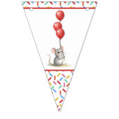 Cute Mouse and Cupcake Personalized Birthday Vlaggetjes (Tweede vlag)