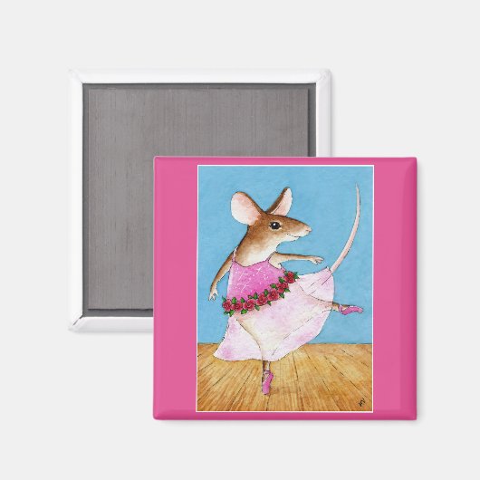 Cute mouse ballerina magnet (Voorkant / Achterkant)