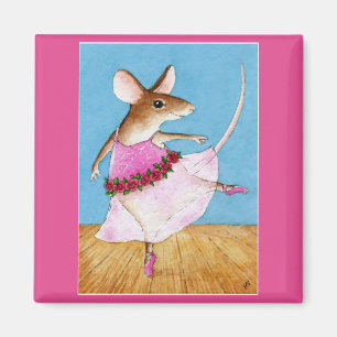 Cute mouse ballerina magnet