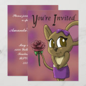 Cute Mouse Birthday Party Kaart (Voorkant / Achterkant)