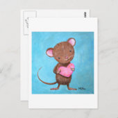 Cute Mouse Briefkaart Cute Mouse met hartkaart (Voorkant / Achterkant)