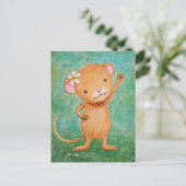 Cute Mouse Briefkaart Fierce Girl Mouse Briefkaart (Staand voorkant)