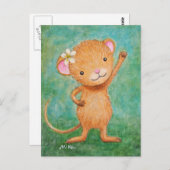 Cute Mouse Briefkaart Fierce Girl Mouse Briefkaart (Voorkant / Achterkant)