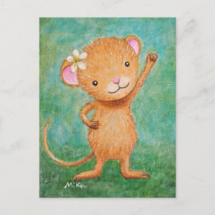 Cute Mouse Briefkaart Fierce Girl Mouse Briefkaart
