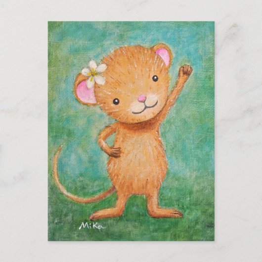Cute Mouse Briefkaart Fierce Girl Mouse Briefkaart (Voorkant)