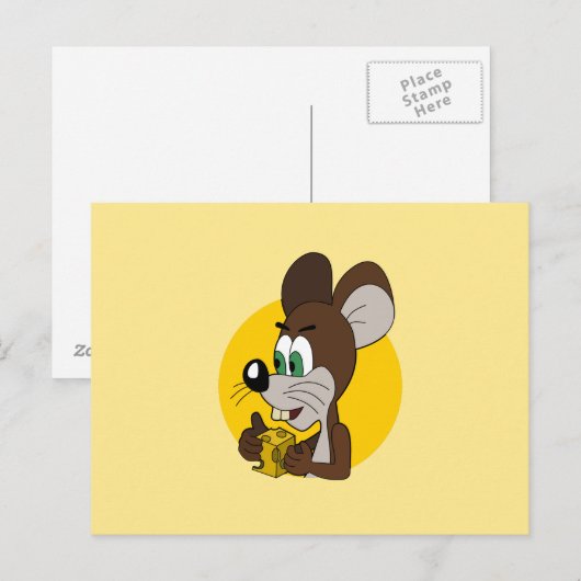 Cute mouse cartoon briefkaart (Voorkant / Achterkant)