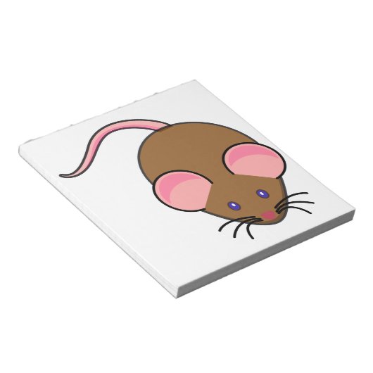 Cute mouse cartoon notitieblok (Schuin)