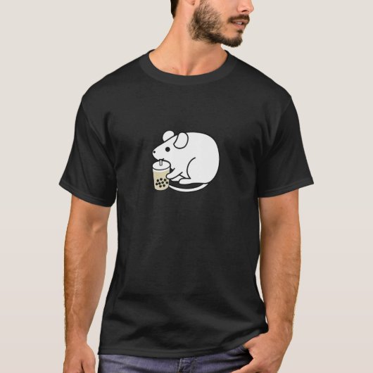 Cute Mouse Chinese Horoscope Drink Boba Bubble T-shirt (Voorkant)