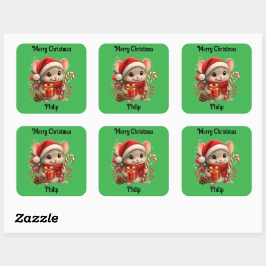 cute mouse Christmas holiday Sticker (Vel)