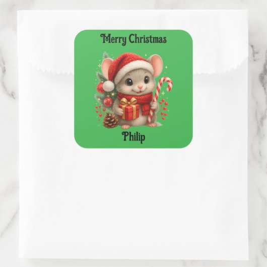 cute mouse Christmas holiday Sticker (Tas)