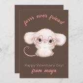 Cute mouse Classroom Valentijn card Feestdagenkaart (Voorkant / Achterkant)