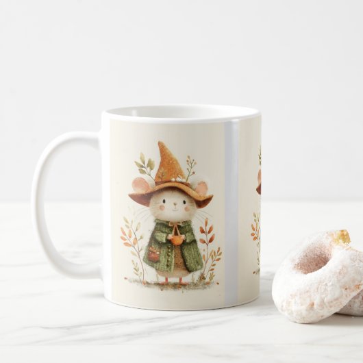 Cute Mouse Coffee Mug – Cozy Animal Art Koffiemok (Met donut)