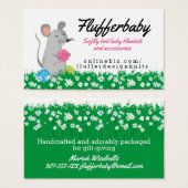 Cute mouse crochet breitting homespun garens visitekaartje (Voorkant /achterkant)