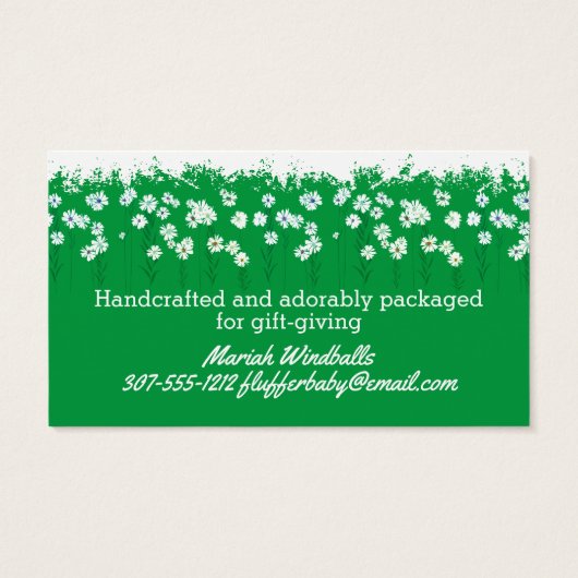 Cute mouse crochet breitting homespun garens visitekaartje (Achterkant)