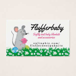 Cute mouse crochet breitting homespun garens visitekaartje