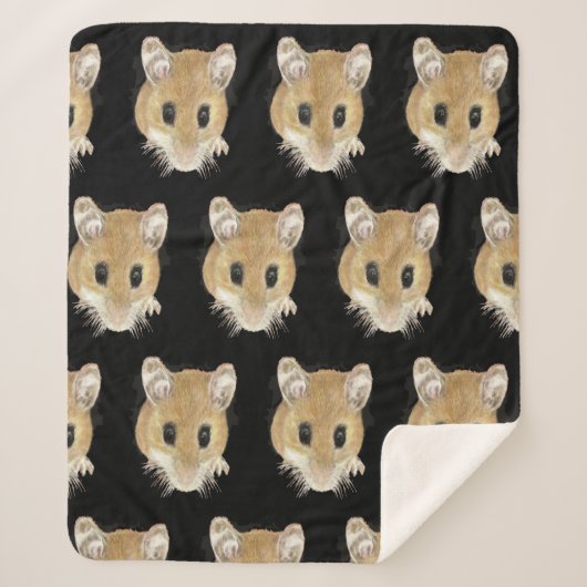 Cute Mouse Curous Fun Animal Waterverf Art Sherpa Deken (Voorkant)