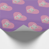 Cute Mouse die een hart vasthoudt. Cadeaupapier (Hoek)