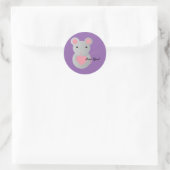 Cute Mouse die een hart vasthoudt Ronde Sticker (Tas)