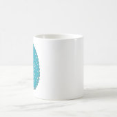 Cute Mouse die kerstmanolen zingt in blauw Koffiemok (Center)