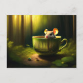 Cute Mouse die zich in Teacup schuilhoudt Briefkaart (Voorkant)