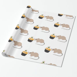 Cute Mouse Eating Halloween Eyeball Cupcake Cadeaupapier
