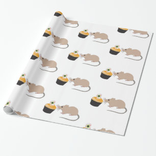 Cute Mouse Eating Halloween Eyeball Cupcake Cadeaupapier