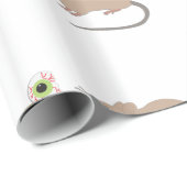 Cute Mouse Eating Halloween Eyeball Cupcake Cadeaupapier (Rol Hoek)