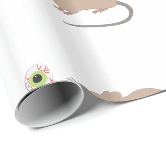 Cute Mouse Eating Halloween Eyeball Cupcake Cadeaupapier (Rol Hoek)