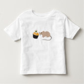 Cute Mouse Eating Halloween Eyeball Cupcake Kinder Shirts (Voorkant)