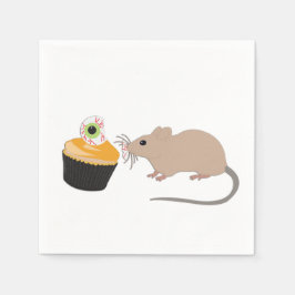 Cute Mouse Eating Halloween Eyeball Servet